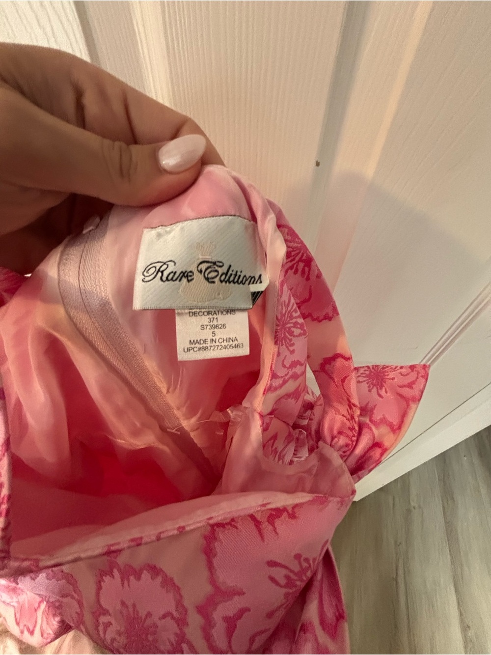 Rare Editions Pink Floral Bow-Shoulder Party Dress - Picture 2 of 2